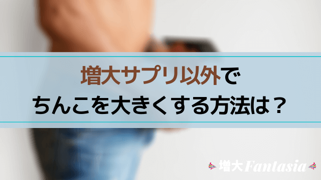 増大サプリ以外のちんこを大きくする方法は?